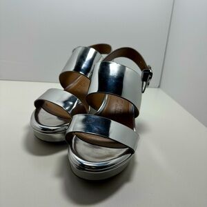 Aerosoles Camera Platform silver sandals